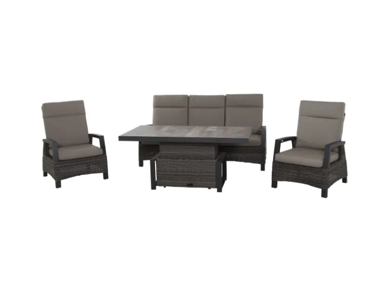 Siena Garden 3er Sofa Corido Charcoalgrey 87 cm x 206 cm x 103cm