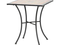 Siena Garden Gartentisch Prato Rechteckig Schwarz 64 cm x 64 cm