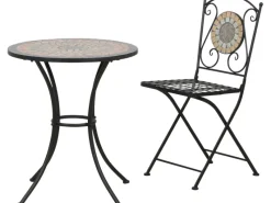 Siena Garden Gartentisch Prato Rund Schwarz Ø 60 cm