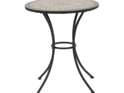 Siena Garden Gartentisch Prato Rund Schwarz Ø 60 cm