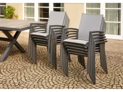 Siena Garden Stapelsessel Velia Alu 56 cm x 66 cm x 89 cm Anthrazit