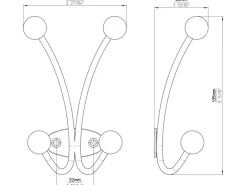 Siro Garderobenhaken 1292 Metall Silbergrau Ahorn