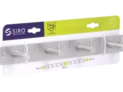 Siro Hakenleiste 1890 Edelstahl Länge 322 mm 4 Haken