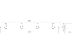 Siro Hakenleiste 1890 Edelstahl Länge 322 mm 4 Haken