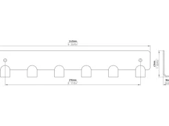 Hot Siro Hakenleiste 1603 Metall Chrom Glänzend Länge 240 mm 6 Haken
