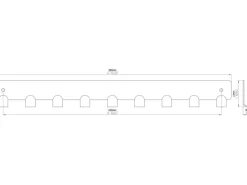 New Siro Hakenleiste 1603 Metall Länge 366 mm 9 Haken Chrom Glänzend