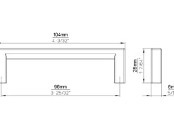 Siro Möbelgriff 2108 Metall Uni Schwarz Matt Lochabstand 96 mm