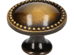 New Siro Möbelknopf 1349 Metall Messingfarbig Antik Ø 25 mm