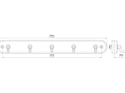 Hot Siro Schlüsselleiste 749 Metall Eiche Messing Länge 300 mm 5 Haken FSC® Eiche-Messing Glänzend