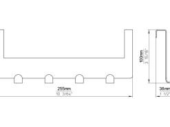 Best Siro Türgarderobe 1977 Metall Länge 255 mm 4 Haken Chrom Glänzend
