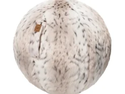 Sitting Ball Hocker Skins Schneeluchs 150 l Weiß Fellimitat-Muster