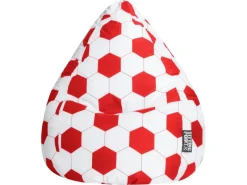 Sitting Point Sitzsack BeanBag Fankurve 220 l Fußball-Muster Rot-Weiß