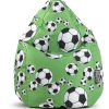 New Sitting Point Sitzsack BeanBag Kicker 120 l Grün Fußball-Muster
