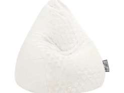 Best Sitting Point Sitzsack BeanBag Fluffy 120 l Herz-Muster Weiß