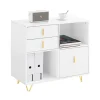 SoBuy Aktenschrank Druckertisch mit 3 Schubladen Sideboard für Büro Weiß ASK11-W