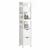 Discount SoBuy Badezimmerschrank Hochschrank mit 2 Körben Badregal 30x144x30cm Weiß FRG126-W