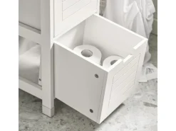 Discount SoBuy Badezimmerschrank Hochschrank mit 2 Körben Badregal 30x144x30cm Weiß FRG126-W