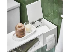 SoBuy Badezimmerschrank Nischenregal mit Rollen Küchenregal Weiß BZR117-W