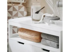 SoBuy Badkommode Kommode Sideboard Flurschrank Badezimmerschrank Weiß BZR121-W