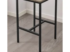 SoBuy Bartisch Set mit 2 Barhockern Holz Metall Natur Schwarz OGT03-N