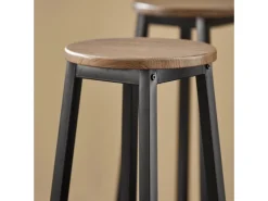 New SoBuy Bartisch Set 5-teilig Essgruppe Esstisch mit 4 Hockern Braun-Schwarz OGT22-SCH