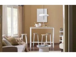 New SoBuy Bartisch Set 5-teilig Essgruppe Esstisch mit 4 Hockern Weiß-Natur OGT22-WN