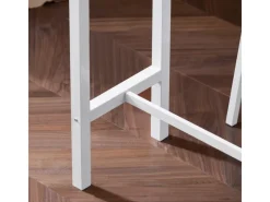 New SoBuy Bartisch Set 5-teilig Essgruppe Esstisch mit 4 Hockern Weiß-Natur OGT22-WN