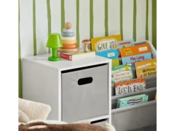 SoBuy Bücherregal Kinderregal mit Boxen Aufbewahrungsregal Weiß KMB76-W