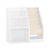 SoBuy Bücherregal Kinderregal mit Stofftaschen und 3 Regale Weiß 80x80x40cm KMB119-W
