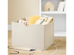 SoBuy Bücherregal Kinderregal mit Stofftaschen und 3 Regale Weiß 80x80x40cm KMB119-W