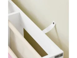 SoBuy Bücherregal Kinderregal mit Stofftaschen und 3 Regale Weiß 80x80x40cm KMB119-W