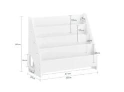 SoBuy Bücherregal Kinderregal mit 4 Offenen Fächer und 1 Ablagefächern KMB32-K-W