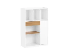 Hot SoBuy Bücherregal mit Schublade und Tür Aufbewahrungsregal mit Fächern STR11-WN