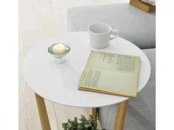 SoBuy Beistelltisch mit 2 Ablagen Couchtisch Balkontisch FBT52-WN