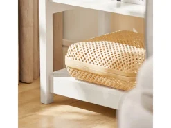 SoBuy Beistelltisch Nachttisch mit Schublade und 2 Ablagen 45x68x30cm Weiß FBT46-W