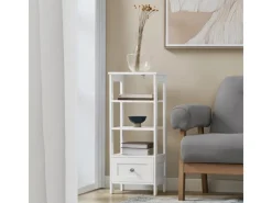 SoBuy Beistelltisch Nachttisch mit Schublade und Ablagen Telefontisch FBT91-W