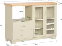 SoBuy Buffet Sideboard Küchenschrank Kommode Mikrowellenschrank FSB81-MI
