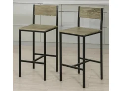 SoBuy 2-er Set Barhocker Barstühle mit Rücken-Lehne Sitzhöhe 67cm FST53x2