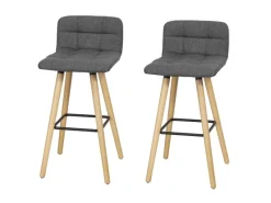 SoBuy 2er Set Barhocker Barstuhl Tresenhocker mit Rücklehne Grau FST50-DGx2