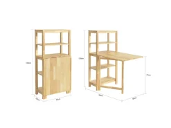SoBuy Esstisch mit Regalen Klapptisch Schreibtisch 98x126x60cm Natur FWT70-N