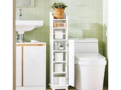 Hot SoBuy Freistehend Toilettenpapieraufbewahrung Holz Weiß FRG177-W