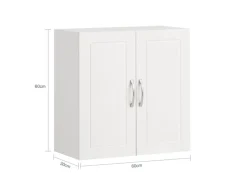 SoBuy Hängeschrank Badezimmerschrank mit Verstellbarem Regal 60x60x30cm Weiß FRG231-W