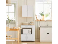 SoBuy Hängeschrank Badezimmerschrank mit Verstellbarem Regal 60x60x30cm Weiß FRG231-W