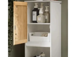 SoBuy Hochschrank Badregal Badezimmerschrank Badezimmermöbel BZR127-W