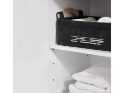 SoBuy Hochschrank Badregal Badezimmerschrank Badezimmermöbel Weiß BZR91-W