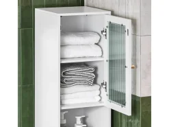 Online SoBuy Hochschrank Badschrank Badregal Badezimmerschrank Weiß BZR118-W