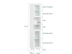 Online SoBuy Hochschrank Badschrank Badregal Badezimmerschrank Weiß BZR118-W