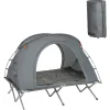 SoBuy 4in1-Zelt mit Campingliege für 2 Personen Metall Oxford-Nylon Grau OGS60-L-HG