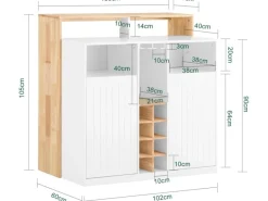 SoBuy Kücheninsel Küchenschrank Kommode Sideboard Buffet KNL07-WN