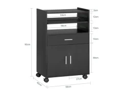 SoBuy Küchenschrank Küchenwagen Mikrowellenschrank Servierwagen FSB09-SCH